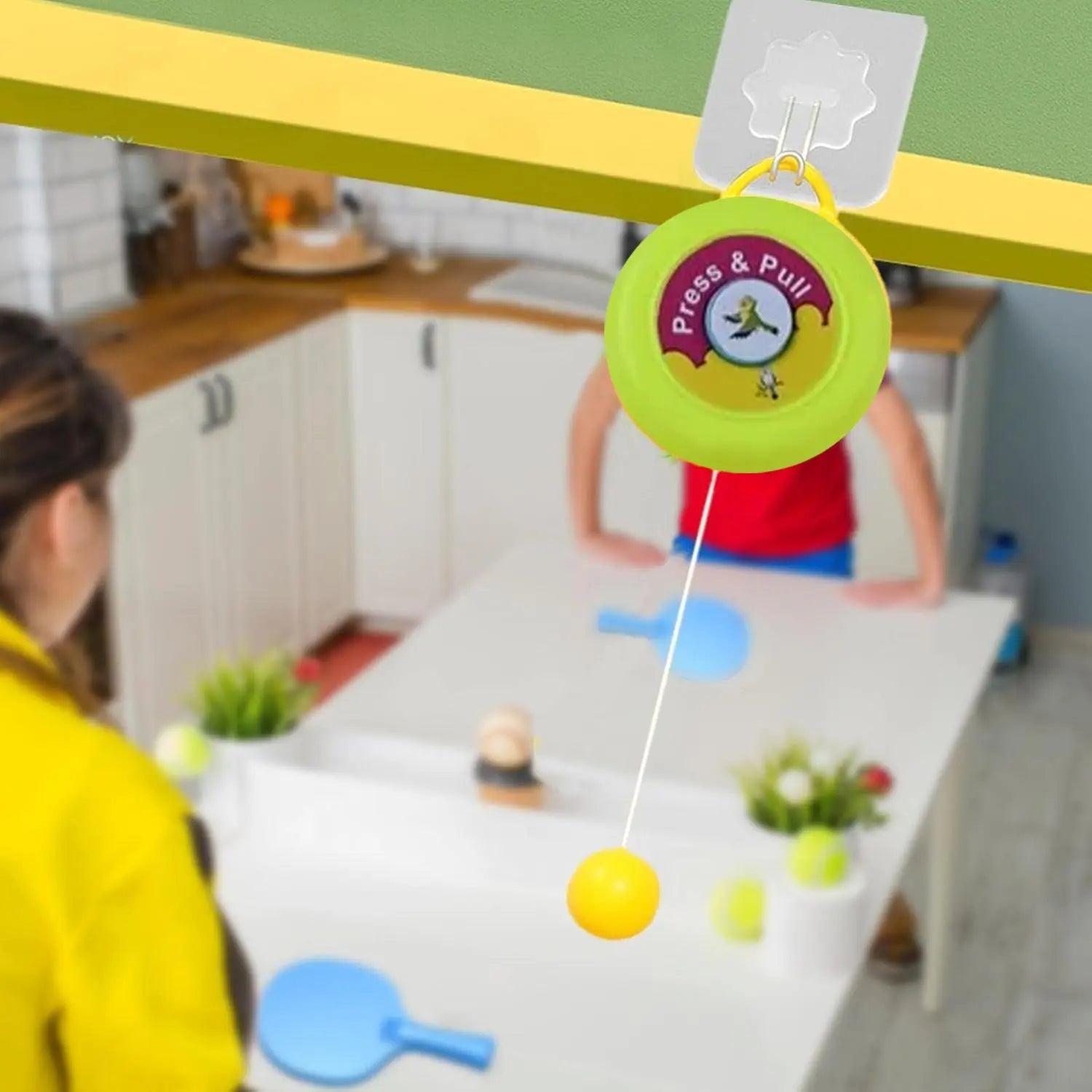 Portable Indoor Hanging Table Tennis with Three Ball, Table Tennis Self Training Set your brand