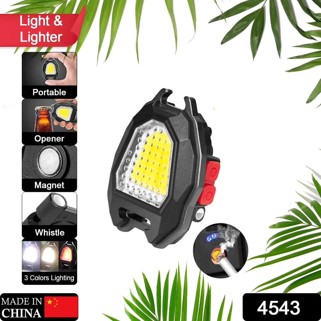 Portable Triangular Shaped Emergency& Camping Flashlight With Cigarette Lighter Lumens Rechargeable Waterproof Portable Led Light Camping Keychain 6Lighting Modes With Strong Magnet 3 Color Lighting For Travel, Camping Walking your brand