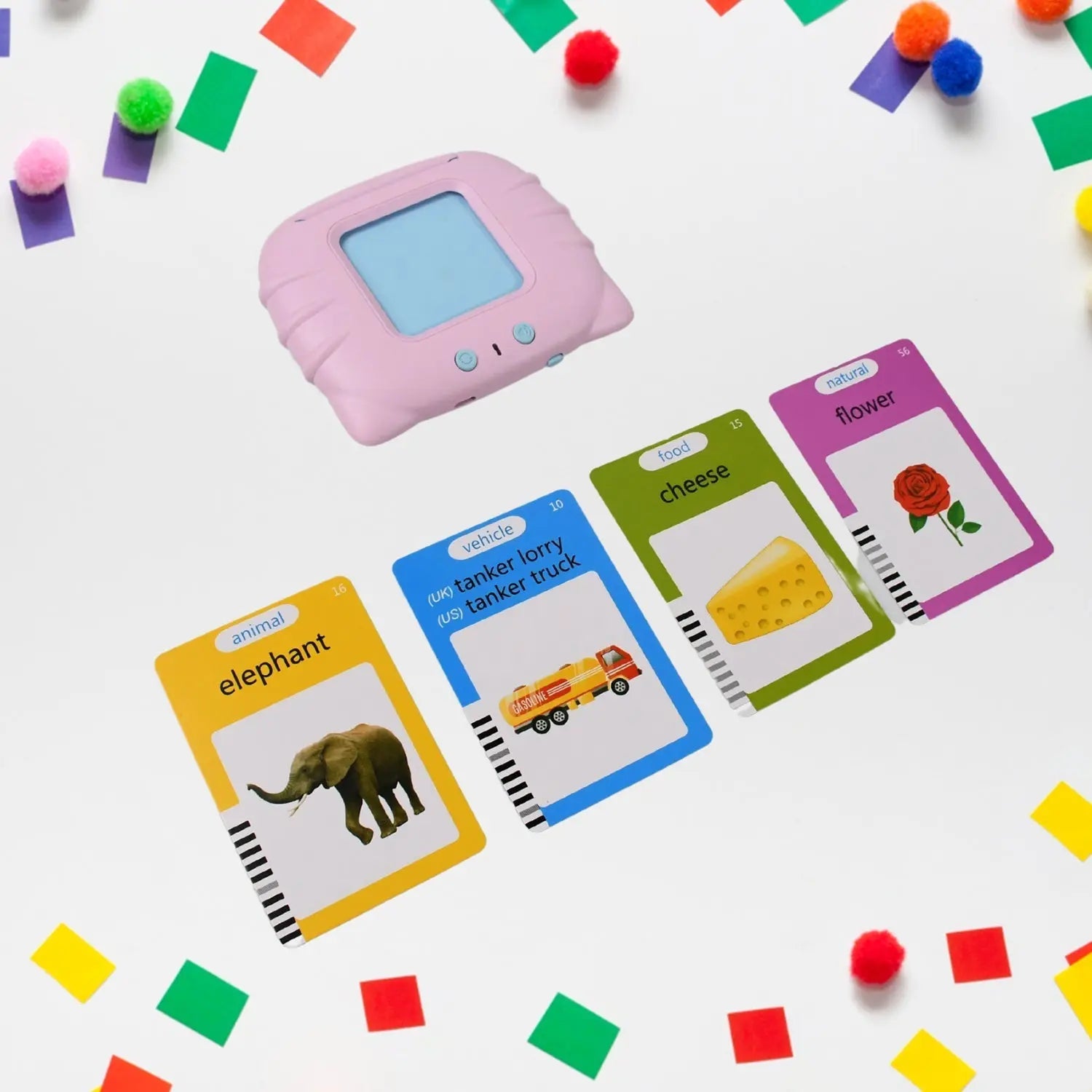 Preschool Learning Toys Flash Cards for Small Kids Educational Toys English Words Learning Machine for Kids with 224 Words, Birthday Gift for Kids Intelligent Electric Kids Language Card (1 Set) your brand