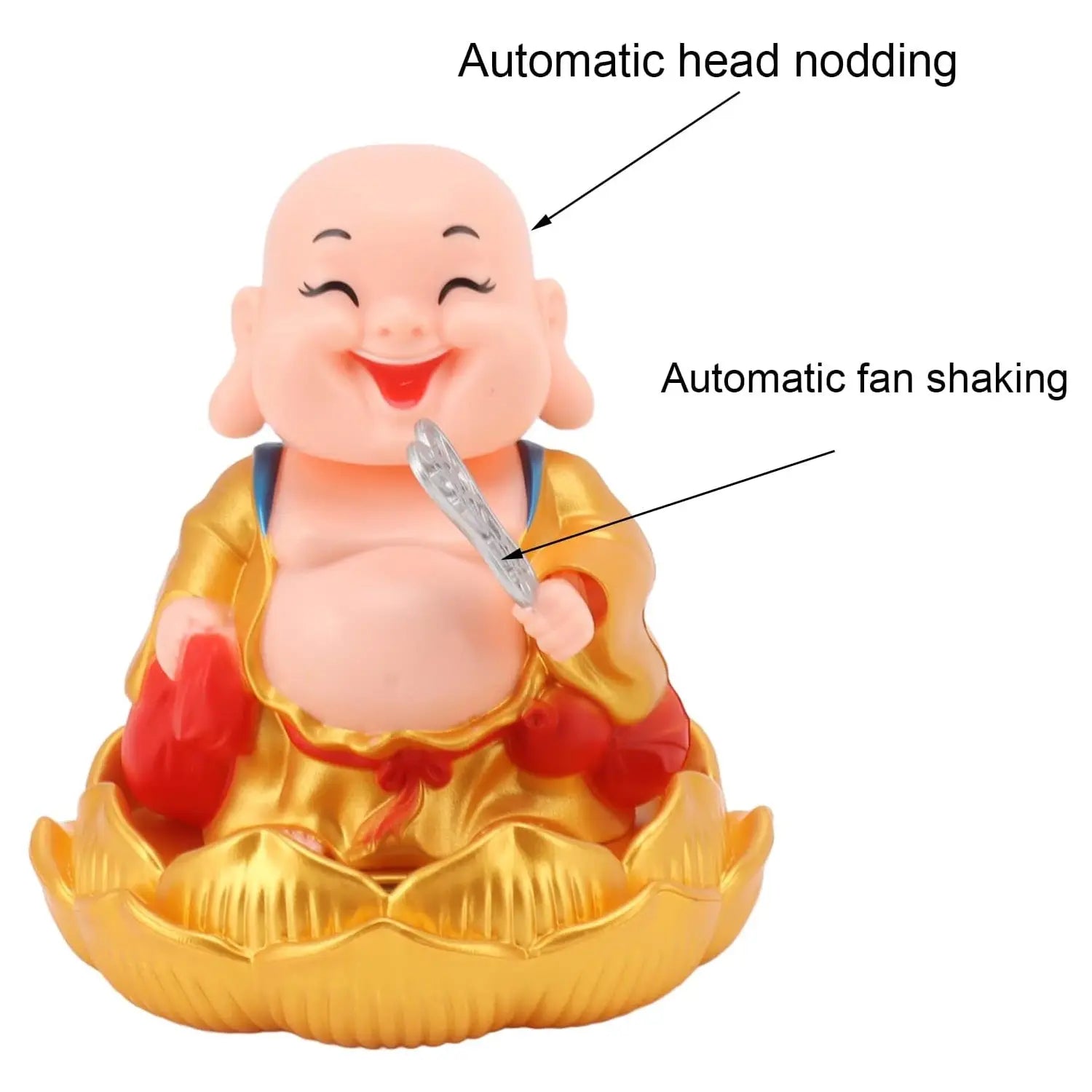 Solar Power Moving Buddha Car Ornament (1 Pc) your brand