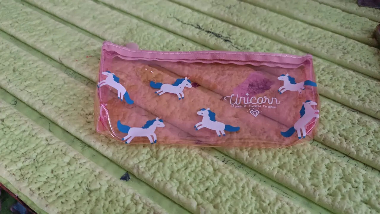 Transparent Unicorn Pencil Zip Pouch Bag (1 Pc) your brand