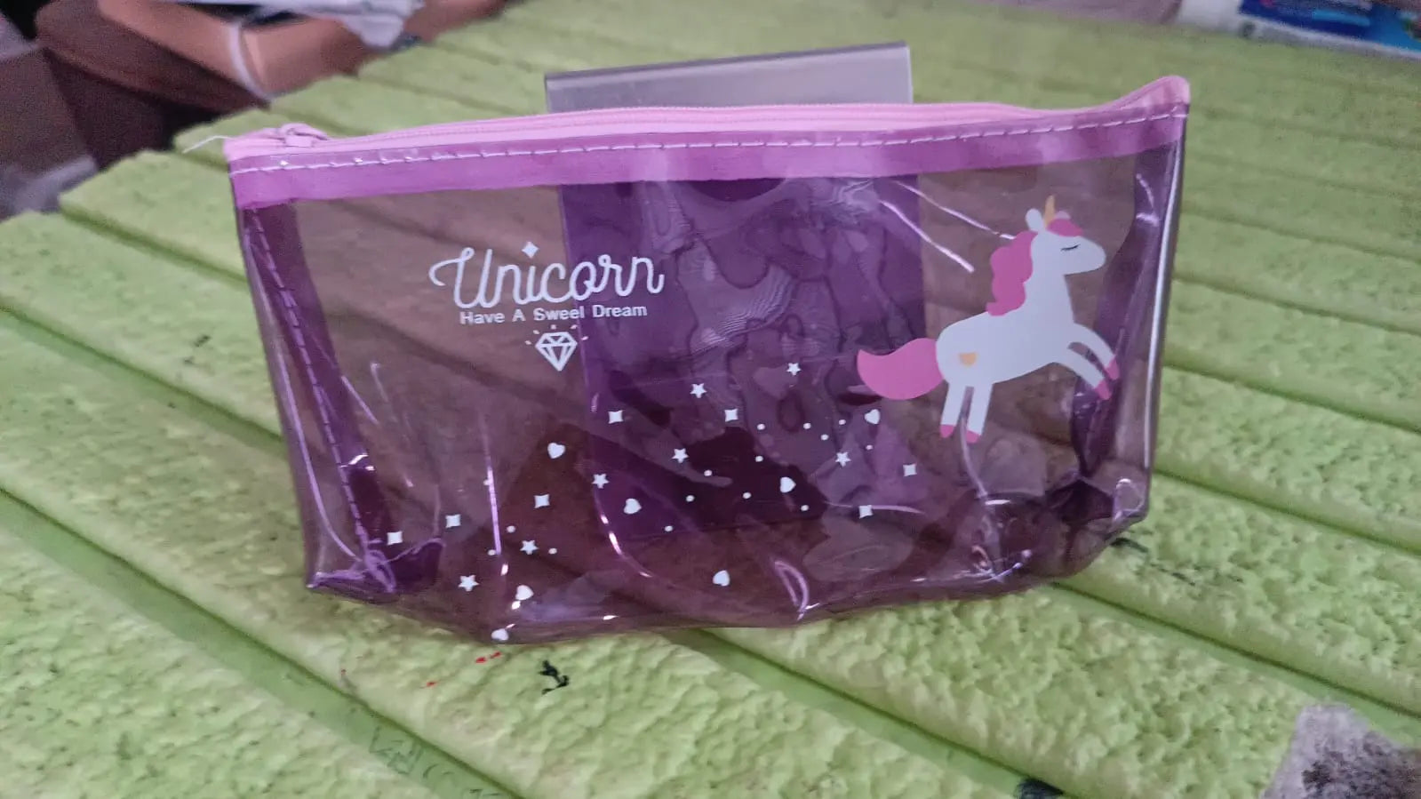 Transparent Unicorn Pencil Zip Pouch Bag (1 Pc) your brand