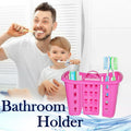 Wall-mounted toothbrush and toothpaste organizer for easy access