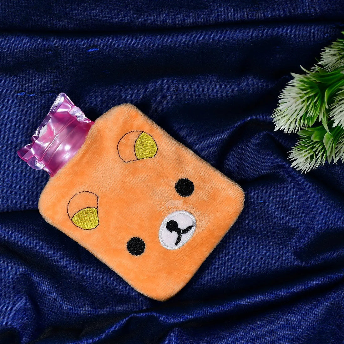 Warm Hug from a Panda: Orange Panda Hot Water Bottle for Pain Relief your brand
