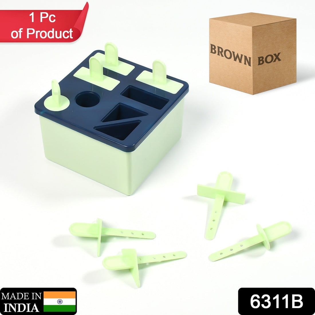 Plastic kulfi mold tray with 8 compartments
