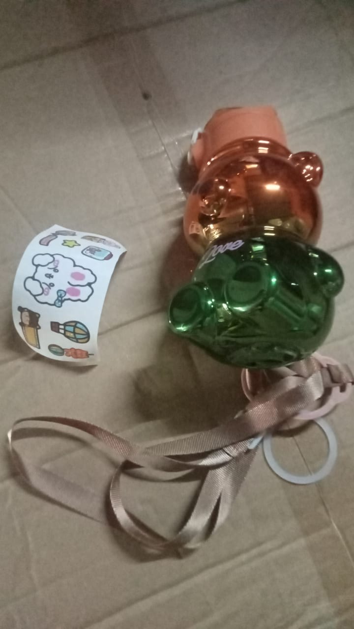 Cute Plastic Water Bottle, with adjustable shoulder strap and stickers, portable drinking cup Water Bottle For Kids | Water Bottle | Return Gift For Kids | Water Bottle With Straw | School Water Bottle (1 Pc) your brand