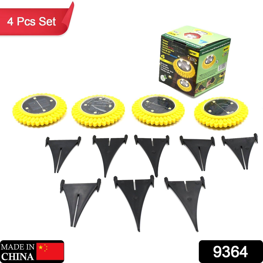 4 Pack Solar Ground Lights, LED Solar Powered Disk Lights Outdoor Waterproof Garden Landscape Lighting for Yard Deck Lawn Pathway Walkway Balcony Decoration your brand