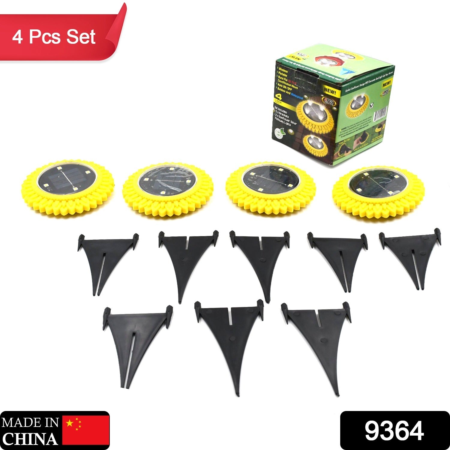 4 Pack Solar Ground Lights, LED Solar Powered Disk Lights Outdoor Waterproof Garden Landscape Lighting for Yard Deck Lawn Pathway Walkway Balcony Decoration your brand
