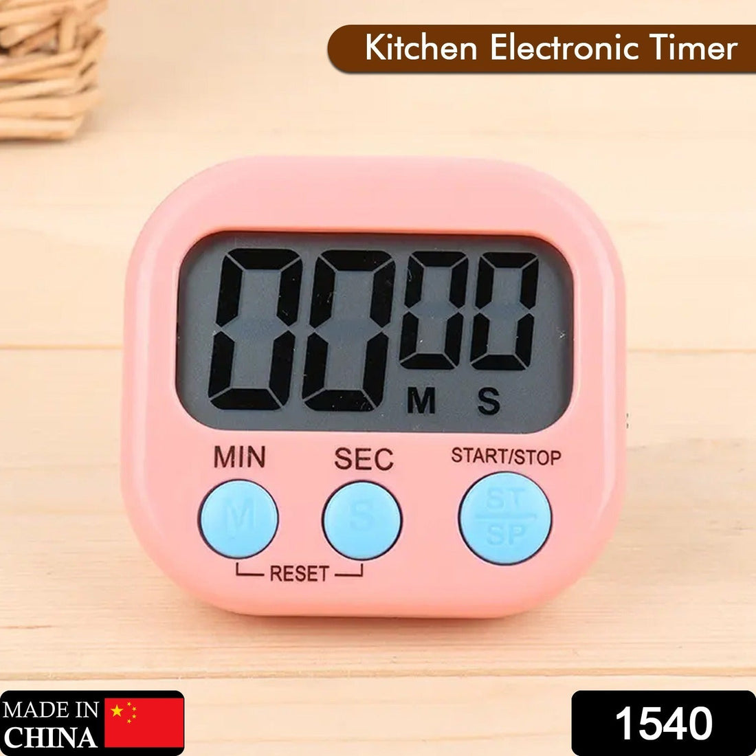 Digital kitchen timer with clear big digits