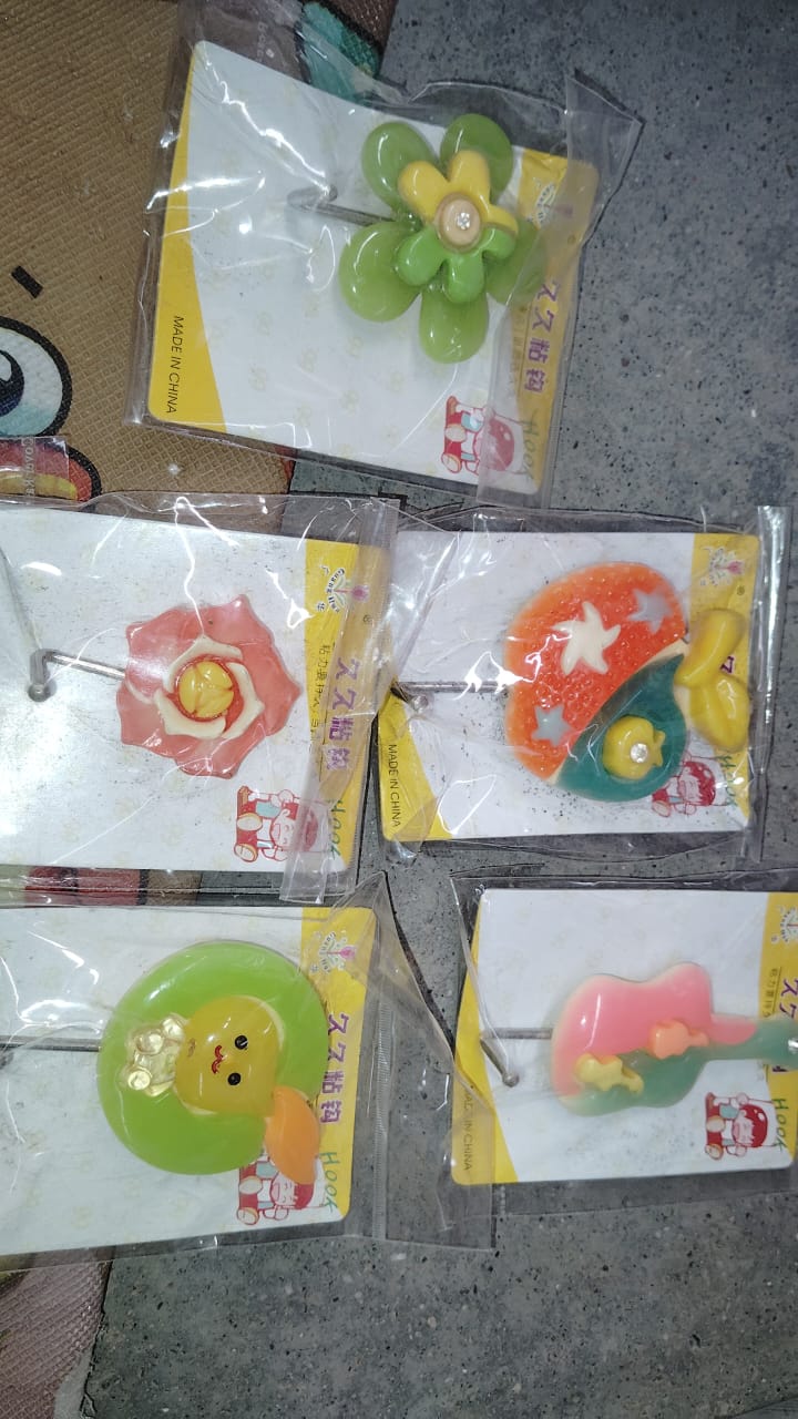 Multipurpose Strong Hook Self-Adhesive hooks (1 Pc / Mix Design) - Shopmania Wholesale