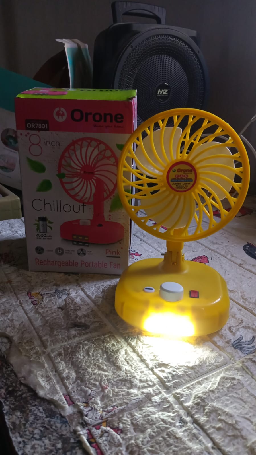 USB-C Type Rechargeable Portable Fan With LED Light Heavy Duty Motor & Foldable Fan With Charging Port Home, Outdoor, Temple - Shopmania Wholesale