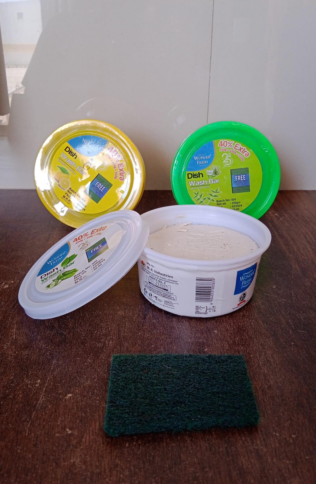 Fresh Mix Flavor Round Dishwash Bar With Super Scrubber Free Complete Dishwashing Solution, Tough Stains Remover (350 Gm) - Shopmania Wholesale