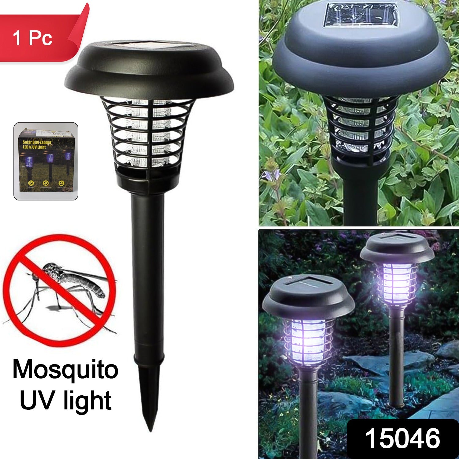 Garden Lighting UV LED Solar Powered LED Mosquito Trap / Bug Zapper  (1 Pc) your brand