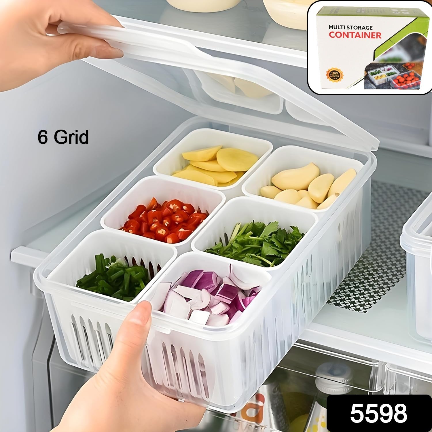 Fridge Storage Boxes Freezer Storage Containers, Container for Kitchen Storage Set, Storage in Kitchen, Vegetable Storage, Draining Crisper Refrigerator Food Box (1 Pc) your brand