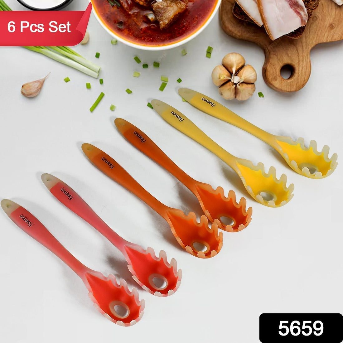 Multipurpose Silicone Spoon, Silicone Basting Spoon Non-Stick Kitchen Utensils Household Gadgets Heat-Resistant Non Stick Spoons Kitchen Cookware Items For Cooking and Baking (6 Pcs Set) your brand