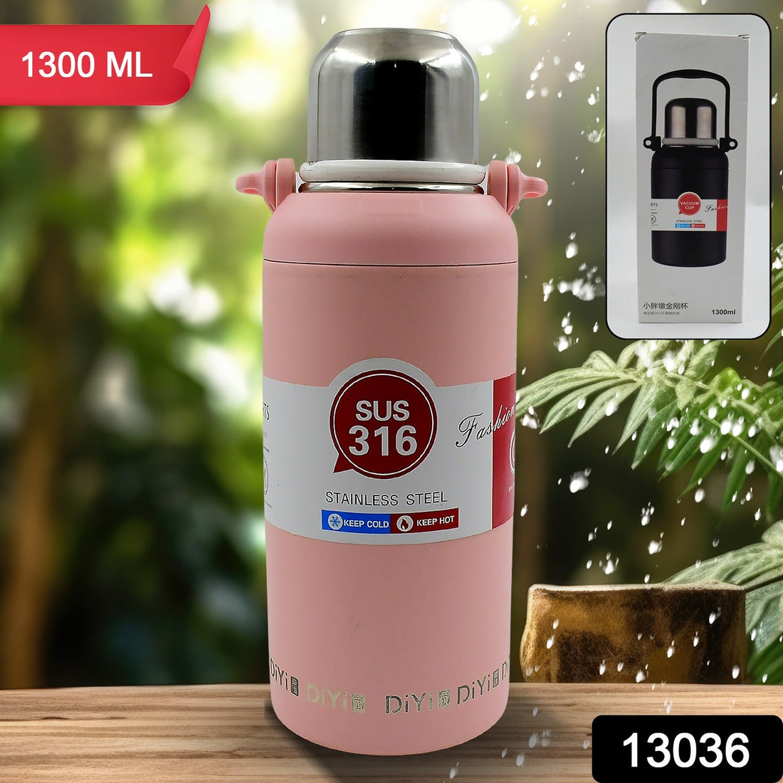 Stainless Steel tumblers 316 Stainless Steel, Vacuum Insulated Cup / Bottle, Portable Travel Kettle / Water Bottle with Handle, Outdoor Large Capacity Sports Kettle Cups / Bottle (1300 ML) - Shopmania Wholesale