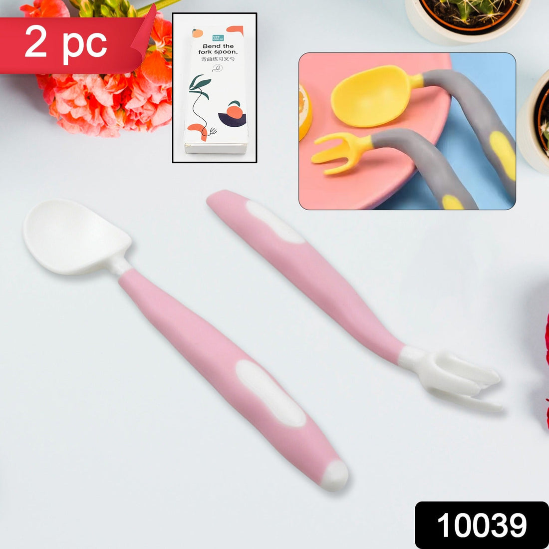 Silicone Bendable Kids Feeding Spoons And Forks, Toddler Utensils with Travel case, Baby Spoon and Fork Set for self-Feeding Learning Bendable Handle for Kid Children Toddlers (2 Pc Set) - Shopmania Wholesale