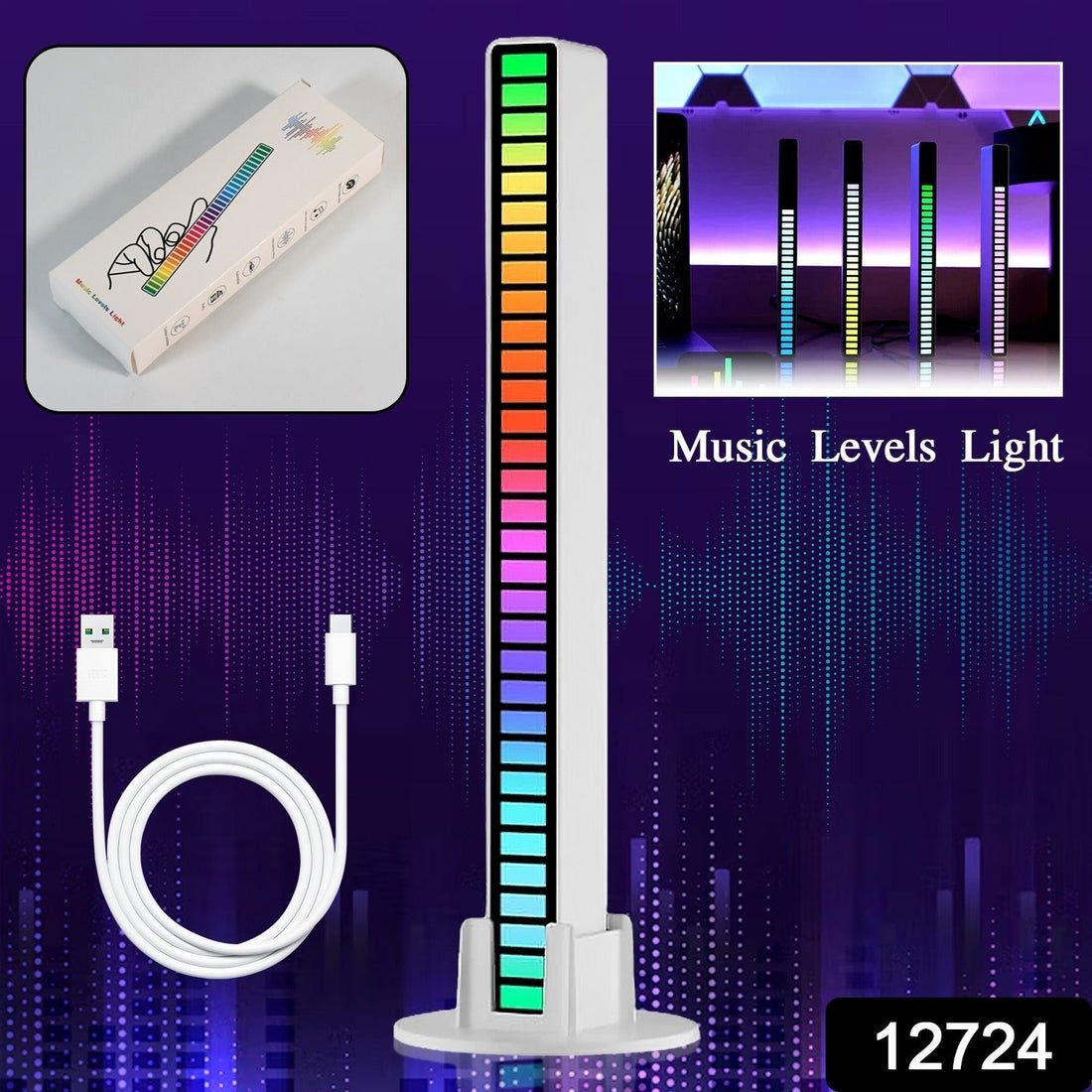Rhythm Lights, AGC Automatic Gain Control 32 Colorful RGB Light Adjustable Pickup Rhythm Lights, RGB LED Voice-Activated Rhythm Light Car Home Sound Control Ambient Light (1 Pc) your brand
