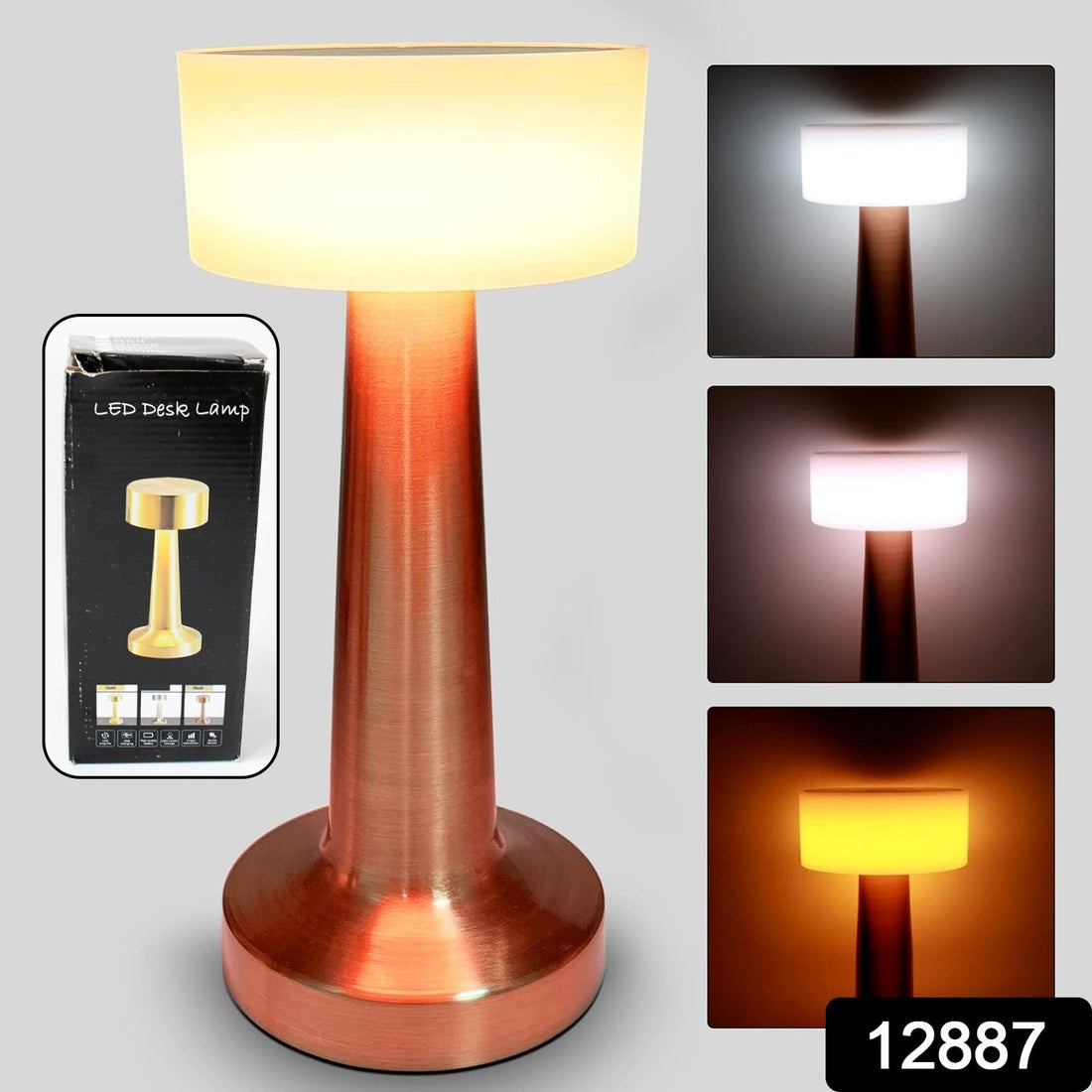 LED Lamp with Touch Control | Decorative Desk Lamp, Portable Metal LED Table Lamp, USB Rechargeable, 3 Color, 3 Levels Brightness, Dimmable Eye Protection Modern Lamp for Home Decor Party Kids Room Bedroom (1 Pc) - Shopmania Wholesale