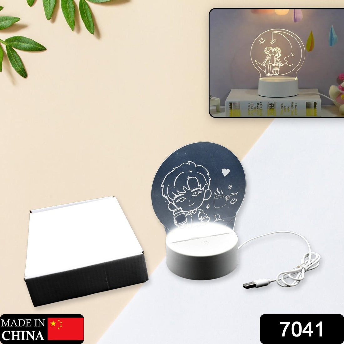 3D LED night light lamp for bedroom