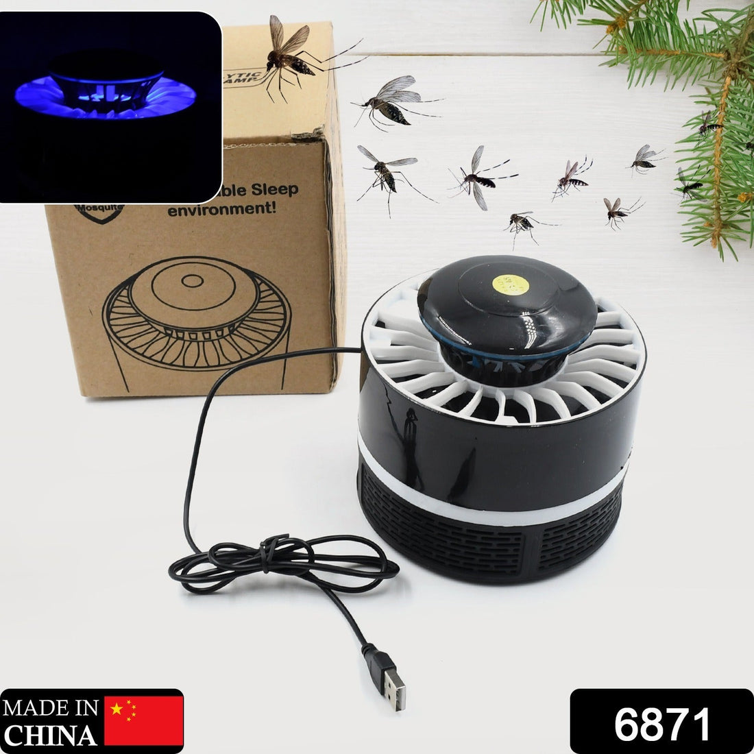 USB mosquito killer lamp, 5W, smart optically controlled, designed for indoor use.