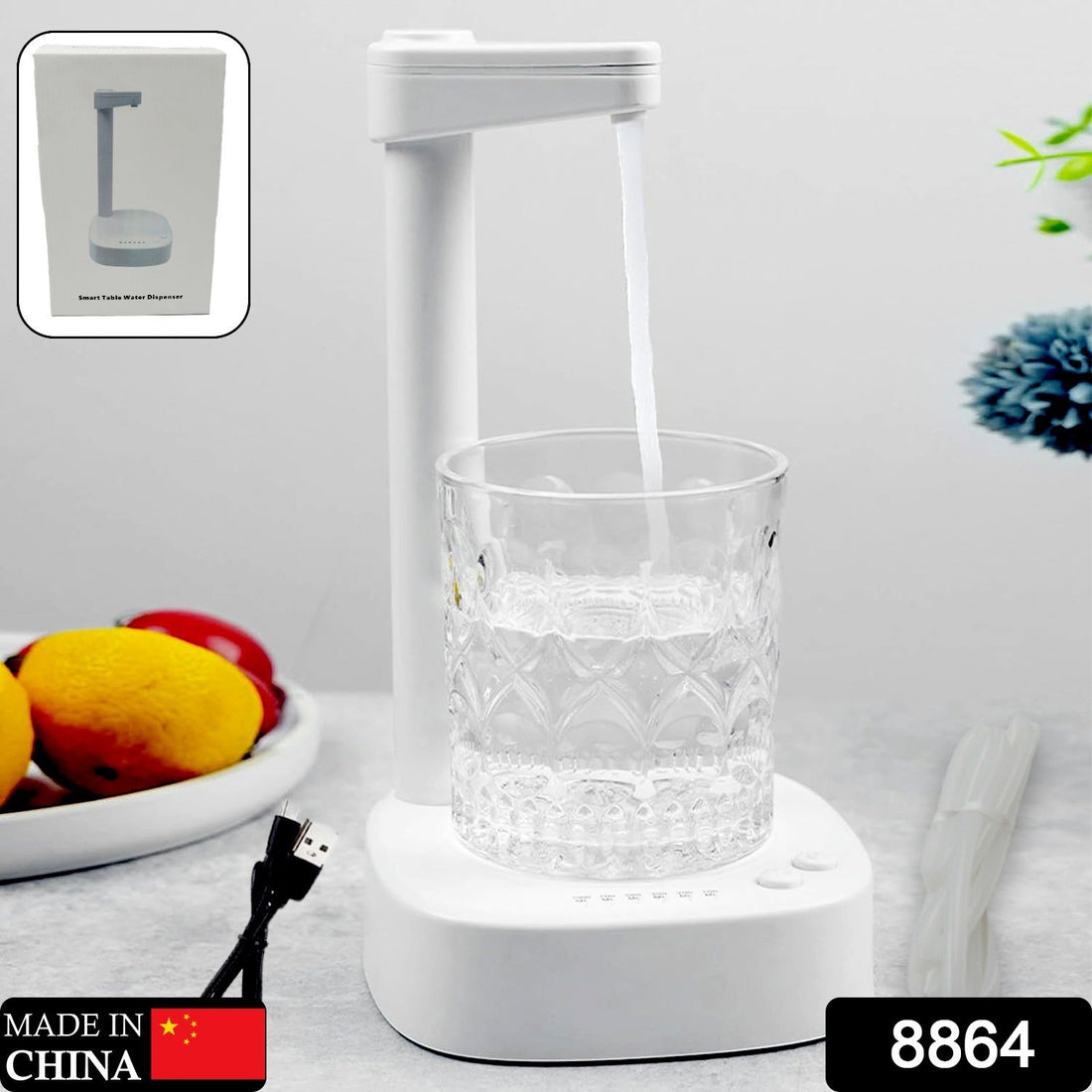 USB Charging, Desktop Water Bottle Dispenser, Intelligent Desktop Water Pump With Small Pipe, One Button Operation, Smart Table Bedside Water Dispenser, Desk Water Dispenser for Home, Office, Outdoor, Camping your brand