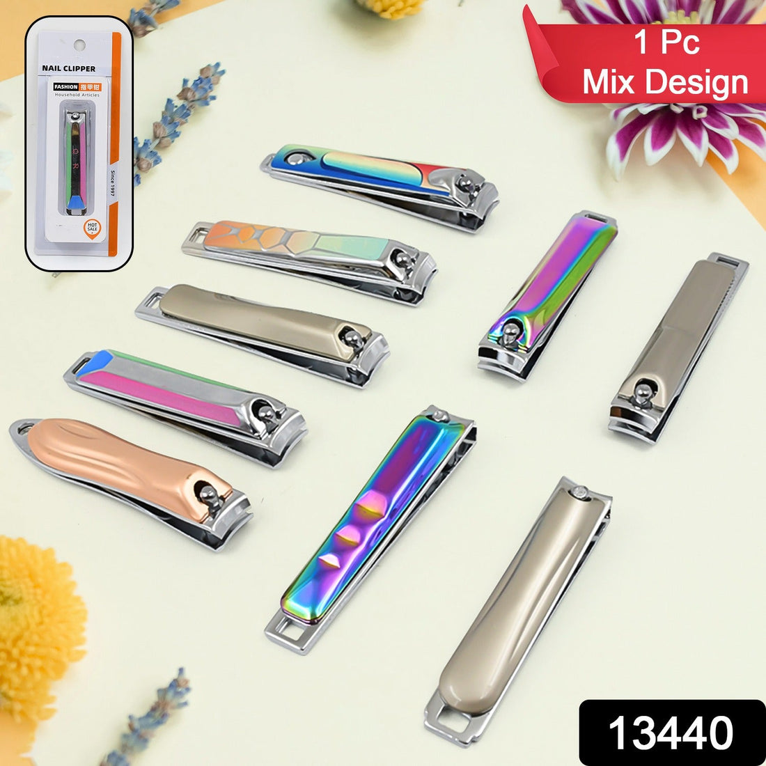 Stainless Steel Folding Portable Large Nail Clippers with Nail File (1 Pc / Mix Design) - Shopmania Wholesale