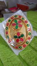 Oval Shape Special Puja Thali (1 Pc / Mix Design) - Shopmania Wholesale