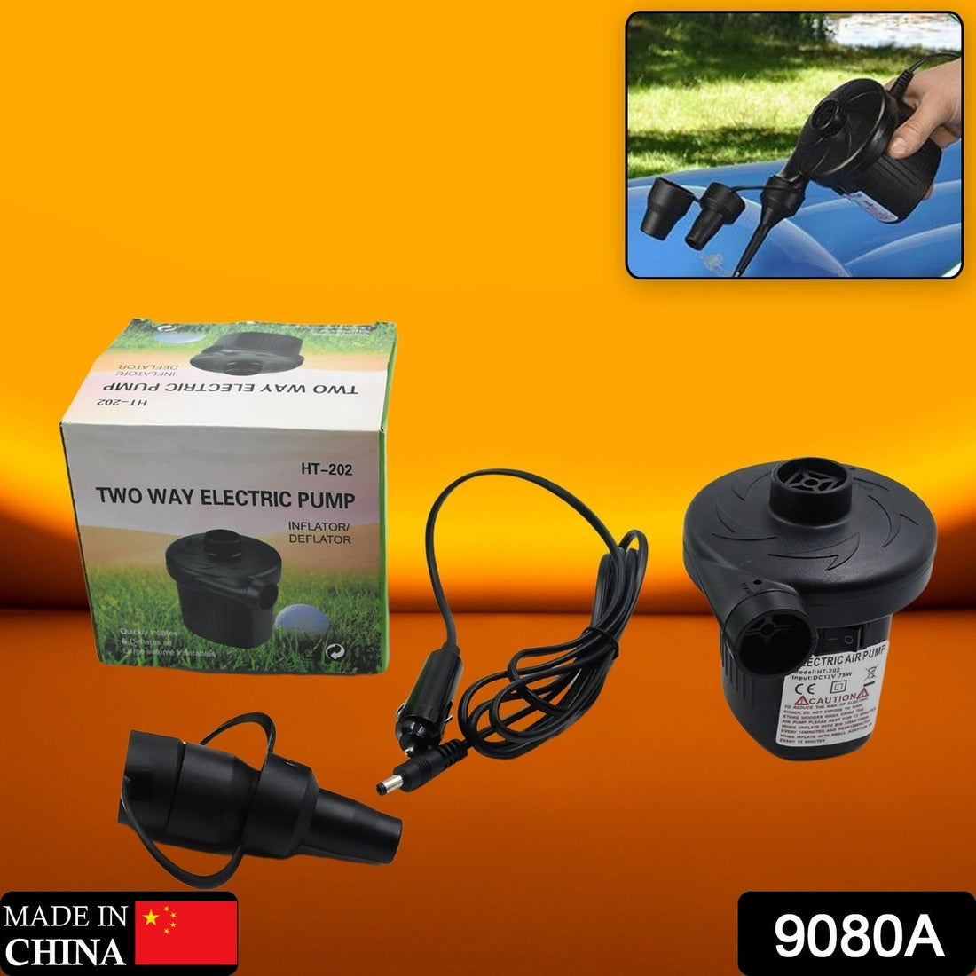 Electric air pump for inflating and deflating