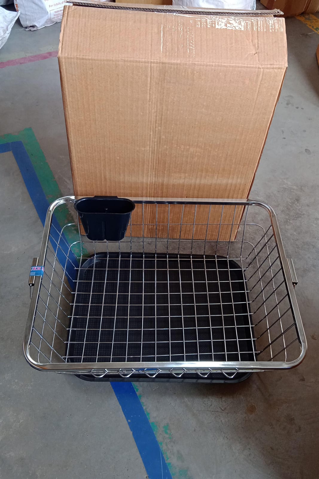 Dish Drainer Rack  With Drip Tray Stainless Steel Dish Drainer Rack with Drip Tray, Utensil Drying Stand for Kitchen Plate Rack Bartan Basket for Kitchen Utensils/Dish Drying Rack with Drainer/Bartan Basket/Plate Stand ( 57 x 45 x 19 cm) - Shopmania Wholesale