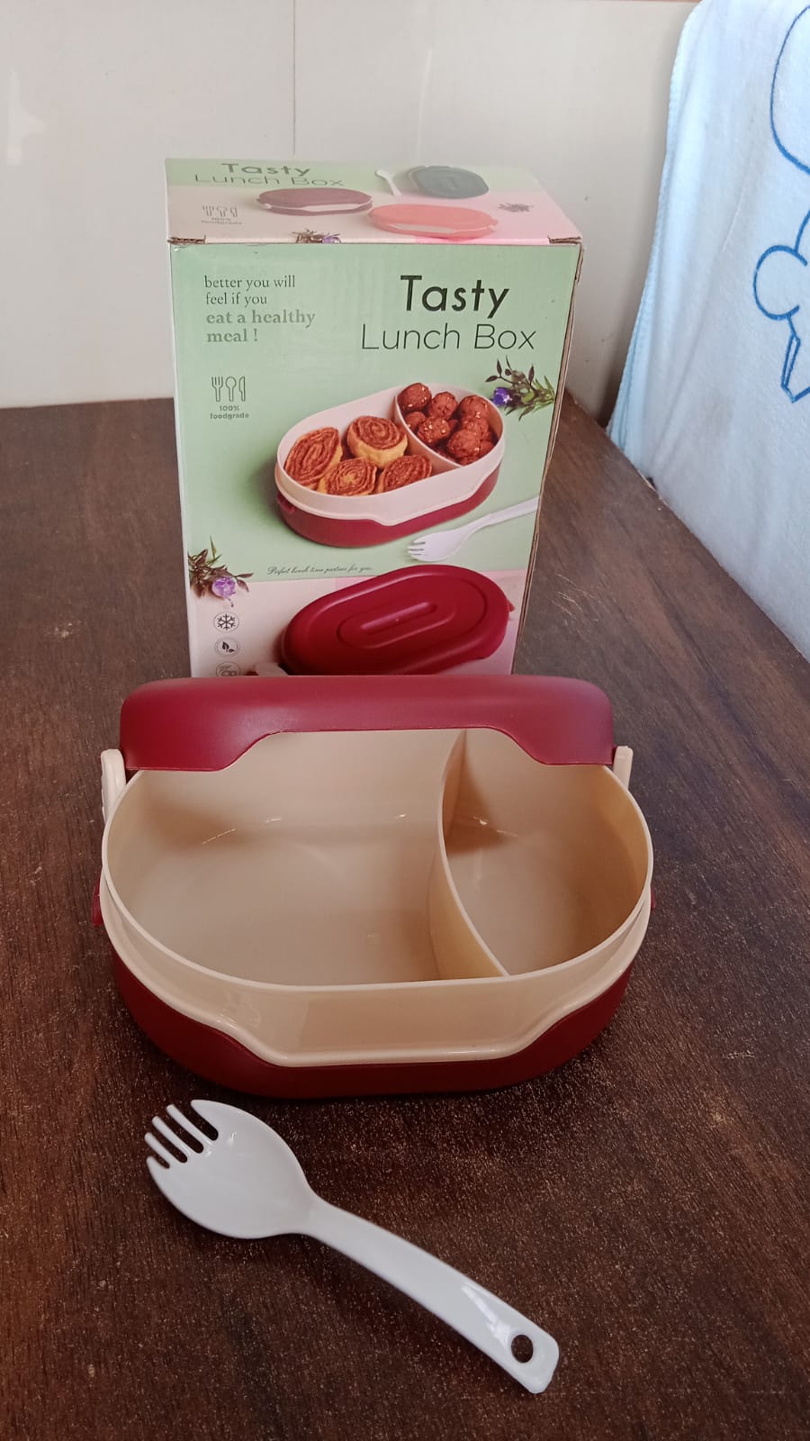 Airtight Food Grade Tiffin Box with 2 in 1 Spoon And 2 Compartment - Shopmania Wholesale