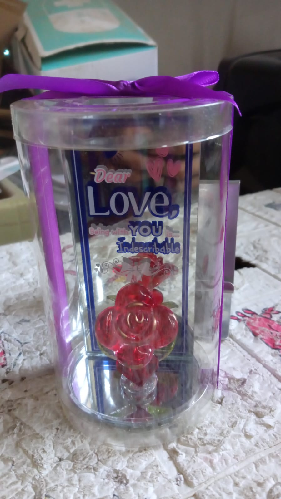 Lovely Rose Gift Showpiece, Love showpiece Valentine's Day Gift, Cute Anniversary, Wedding, Birthday, Boyfriend, Husband Romantic Unique Gift Set, Home Decoration Gift Set (1 Pc) your brand