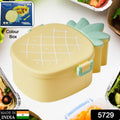 Kids Lunch Box Cute Pineapple Shaped Bento Box with Fork Spoon Snack Container Microwave Portable Office Lunch Box (1 Pc / With Spoon, Fork & Color Box) your brand