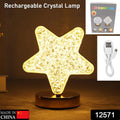 Star Shape Crystal Diamond Lamp Cordless Luxury Lamp with USB Rechargeable, 3-Way Dimmable & Touch Control Decorative Nightstand Lamp for Bedroom, Living Room, Party, Restaurant Decor (1 Pc ) - Shopmania Wholesale