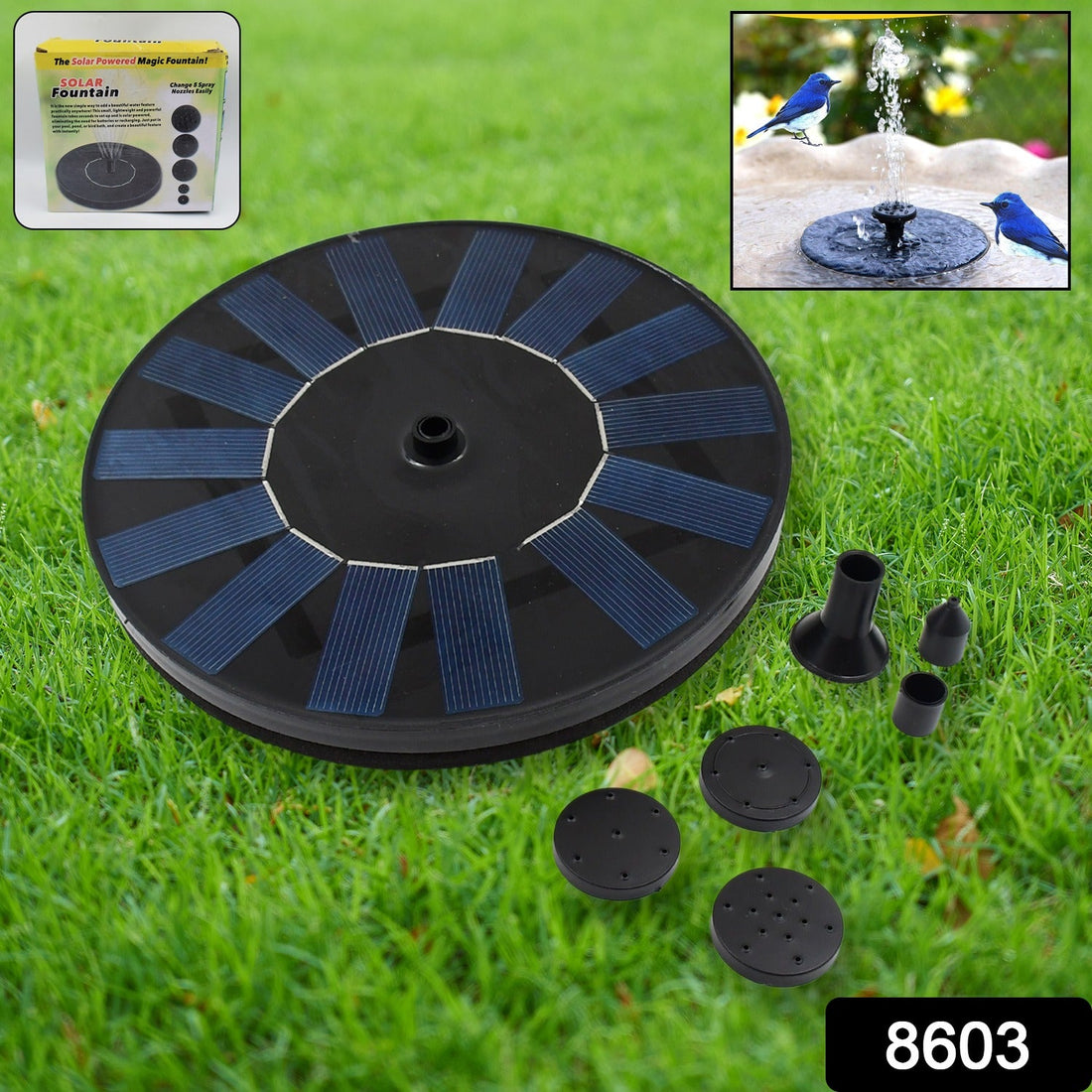 Fast Fountain by Pocket Hose - Solar-Powered - Instantly Adds a Water Feature Virtually Anywhere - 5 Spray Modes - No Installation or Batteries Required - Great for Bird Baths, Pools, Pond & More (1 Pc) - Shopmania Wholesale