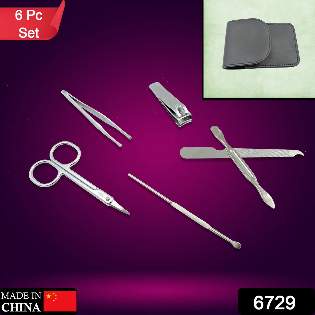 6-in-1 professional nail care kit with scissors