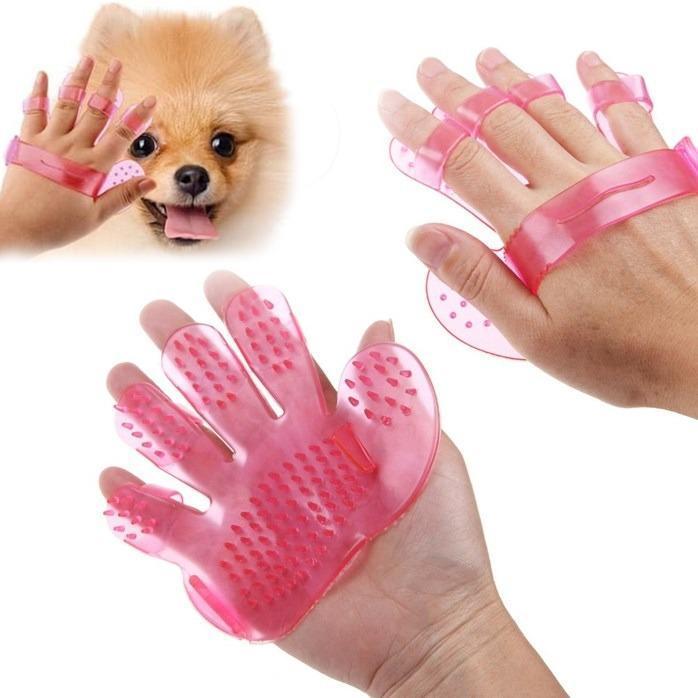 Rubber Pet Cleaning Massaging Grooming Glove Brush your brand