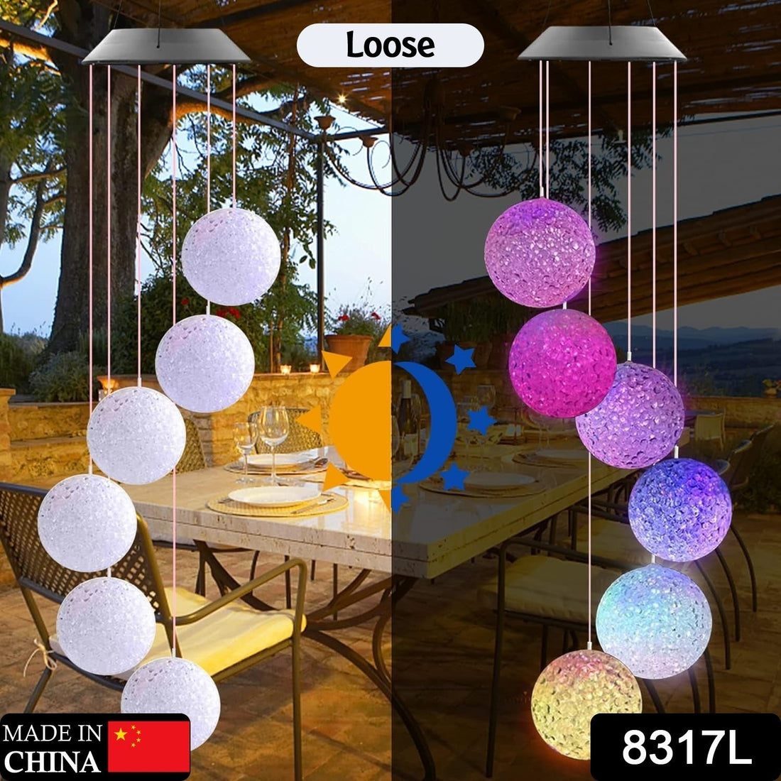 Color-changing solar crystal ball light for garden