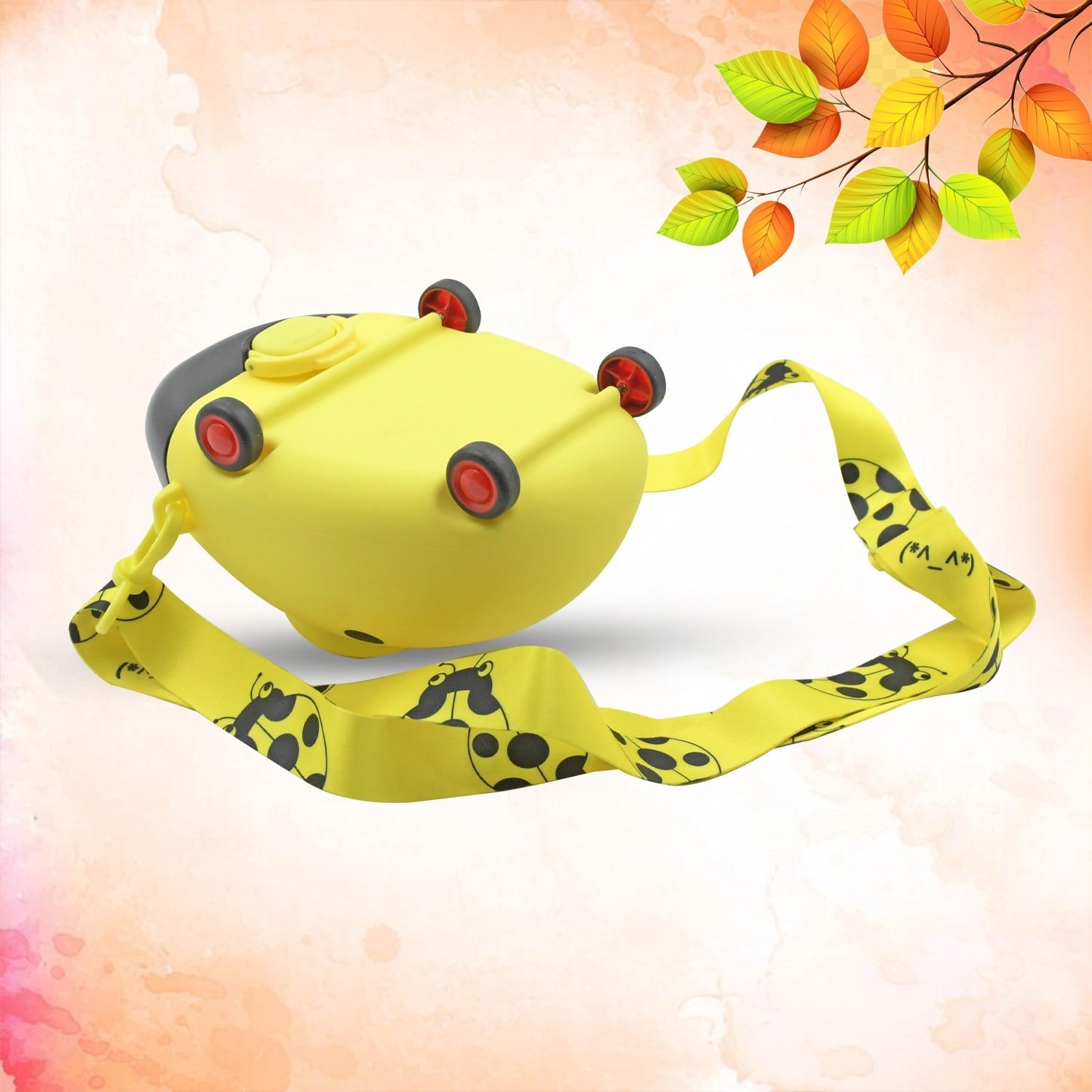 Cute Plastic Bug Shape Water Bottle with adjustable shoulder strap, 4 wheel &  Straw, portable drinking cup Water Bottle For Kids | Water Bottle | Return Gift For Kids | Water Bottle With Straw | School Kinds Water Bottle (1 Pc) - Shopmania Wholesale