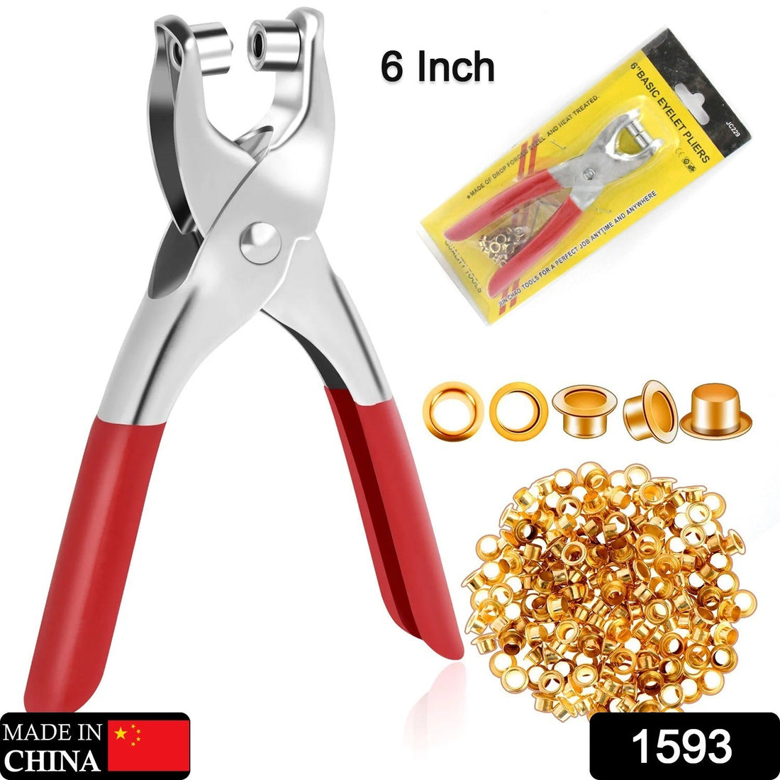 Grommet Setting Tool with 25 PCS Gold Eyelets Grommets Steel Hole Punch Setter Kit for Leather, Canvas, All Fabrics Men and Women Clothes, Shoes, Belts, Crafts - Shopmania Wholesale