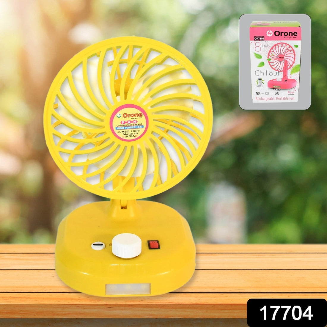 USB-C Type Rechargeable Portable Fan With LED Light Heavy Duty Motor & Foldable Fan With Charging Port Home, Outdoor, Temple - Shopmania Wholesale