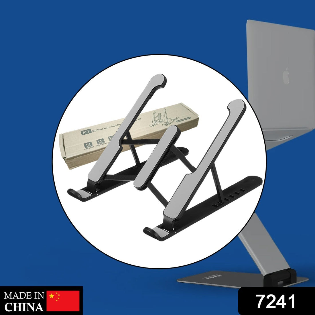Height adjustable portable laptop stand with ergonomic design
