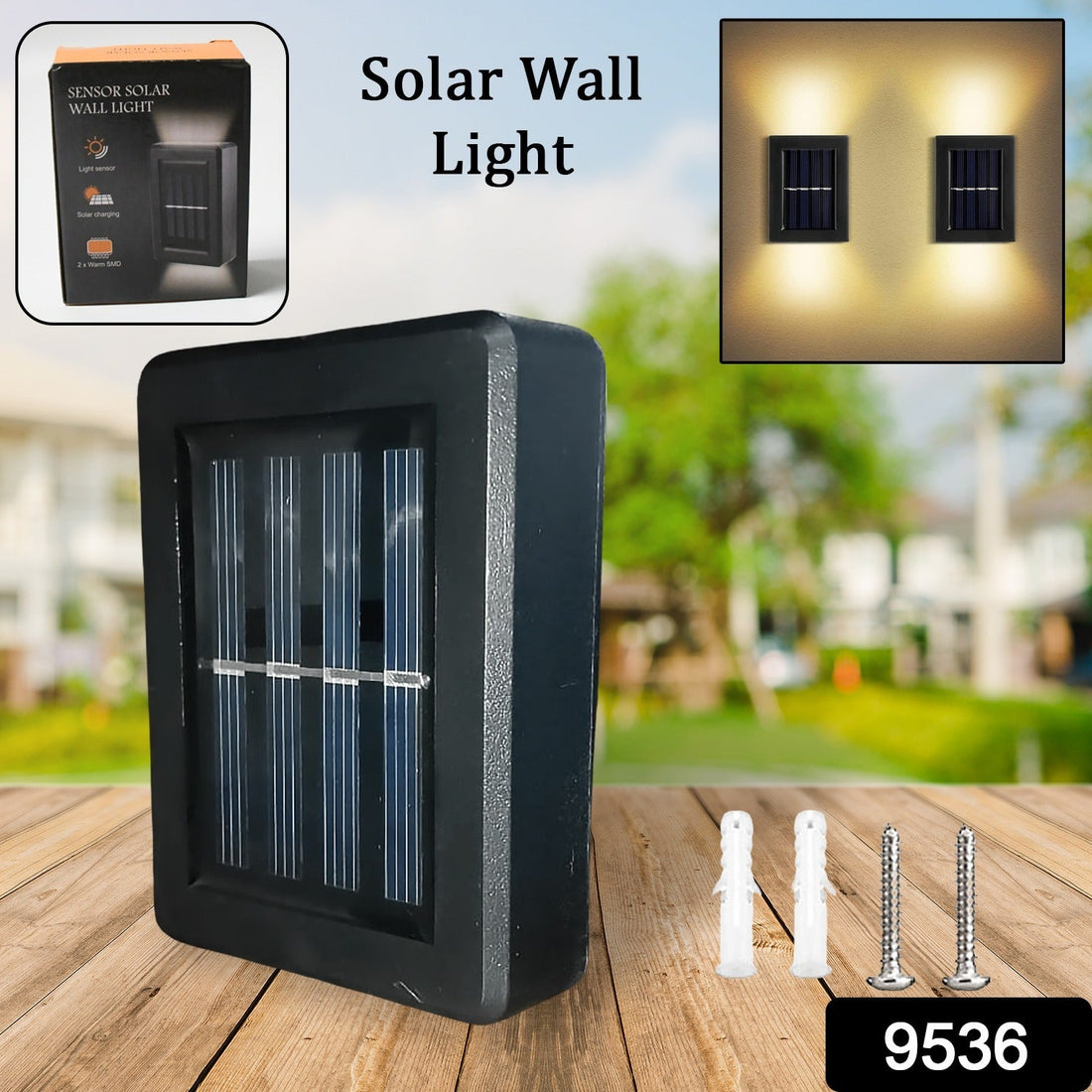 Solar Wall Lights Small Fence Lights Solar Powered Up Down LED Porch Light Garden Lights Outdoor Solar Landscape Lights WaterProof Light (1 Pc) - Shopmania Wholesale