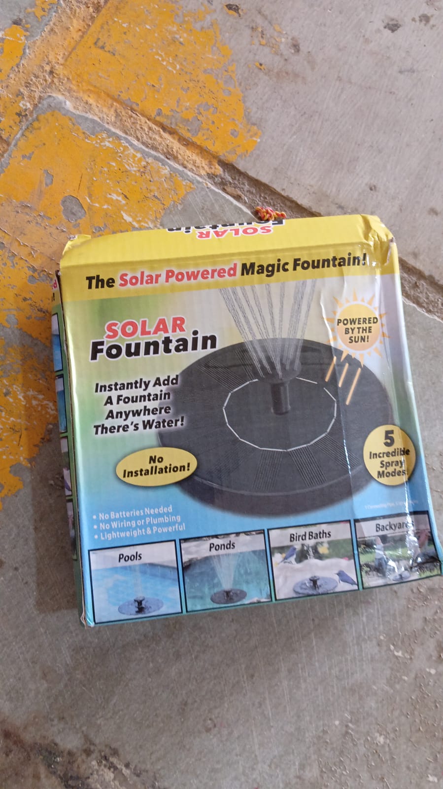 Fast Fountain by Pocket Hose - Solar-Powered - Instantly Adds a Water Feature Virtually Anywhere - 5 Spray Modes - No Installation or Batteries Required - Great for Bird Baths, Pools, Pond & More (1 Pc) - Shopmania Wholesale