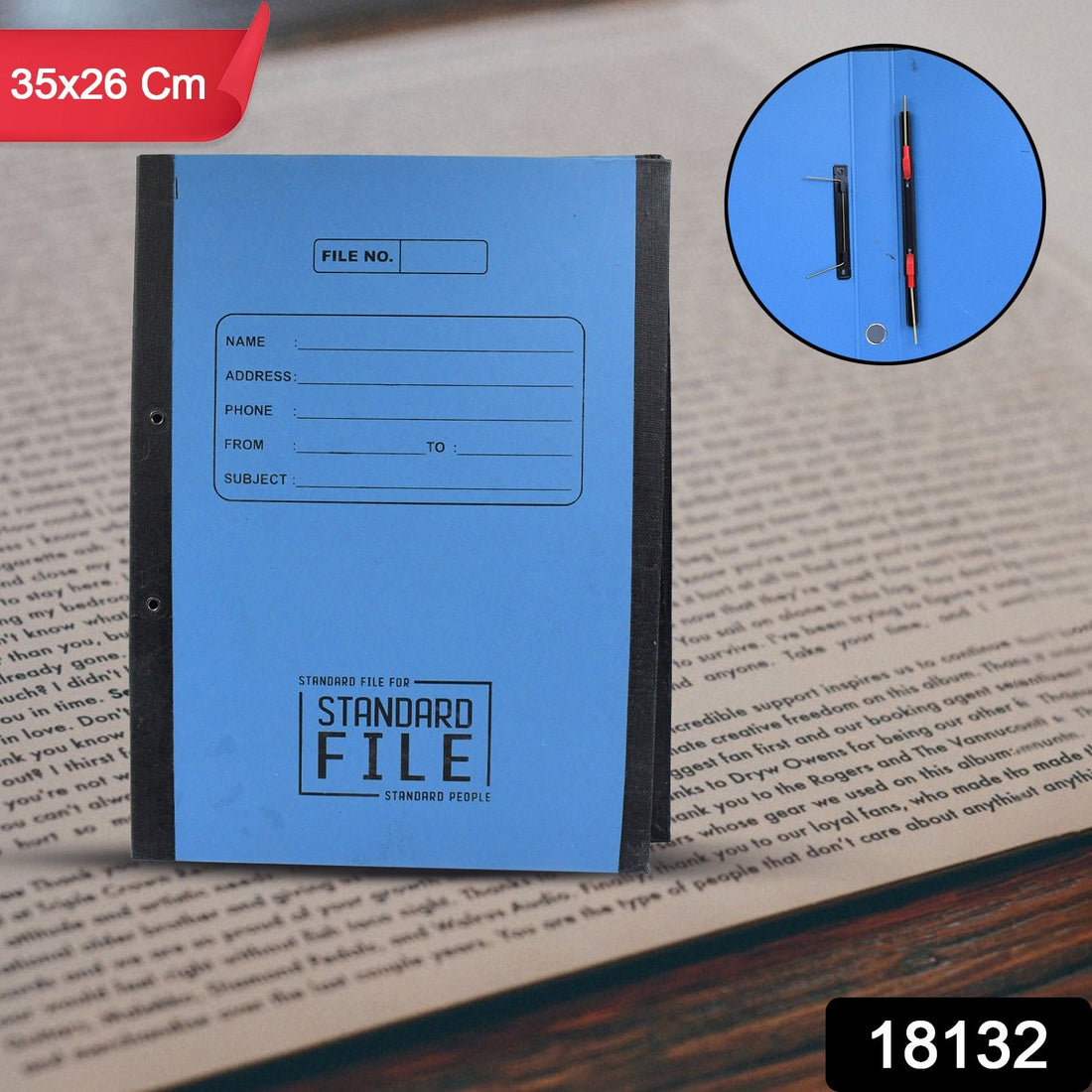 Standard file plastic clip