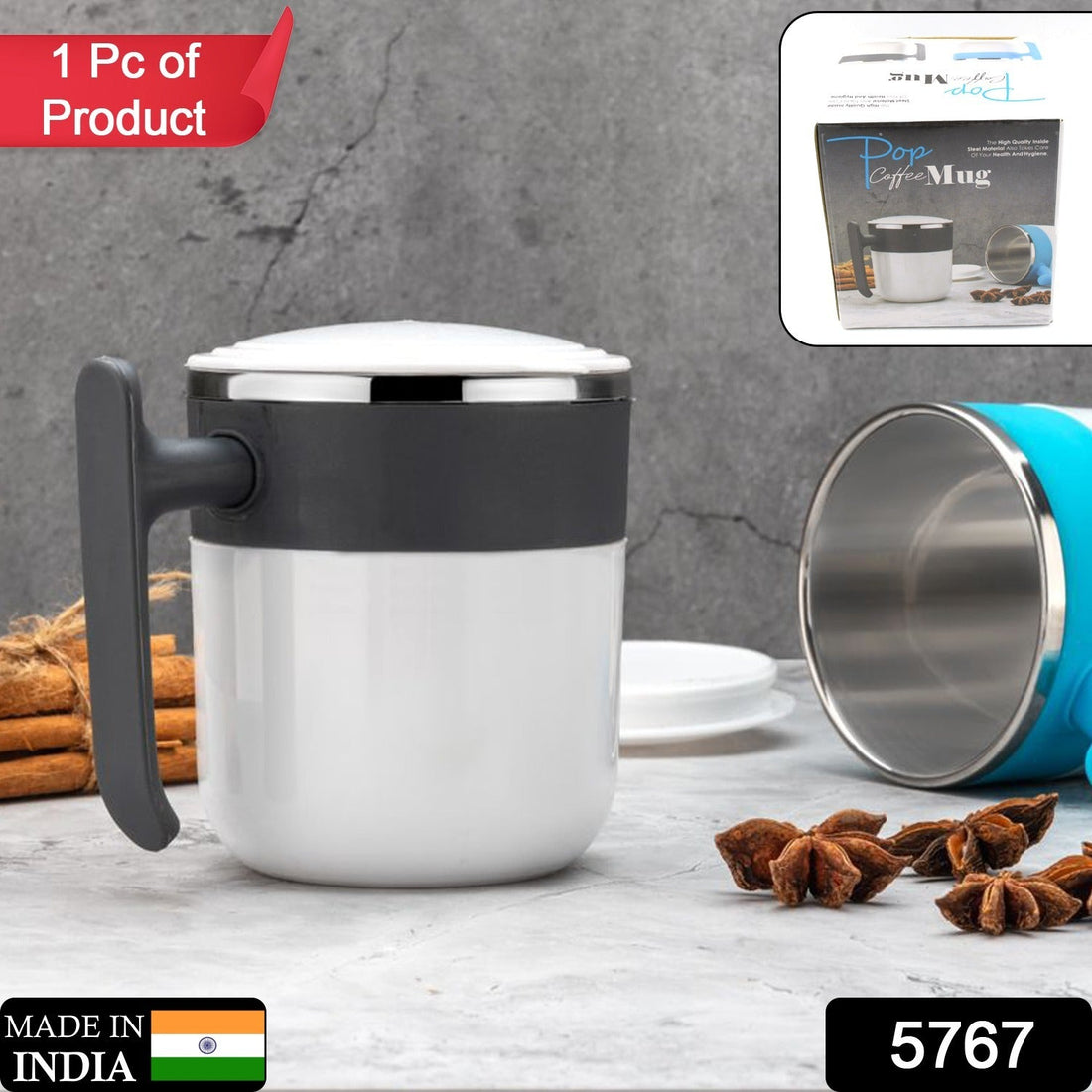 Stainless Steel Lid Cover Hot Coffee/Tea Mug Hot Insulated Double Wall Stainless Steel, Coffee and Milk Cup with Lid - Coffee Cup (1 Pc ) your brand
