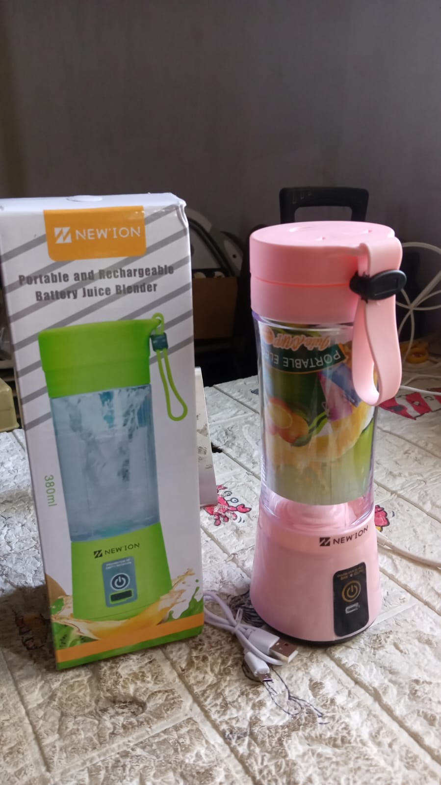 Multi-Purpose Portable USB Electric Juicer 6-Blades, Protein Shaker, Blender Mixer Cup (380 ML) - Shopmania Wholesale