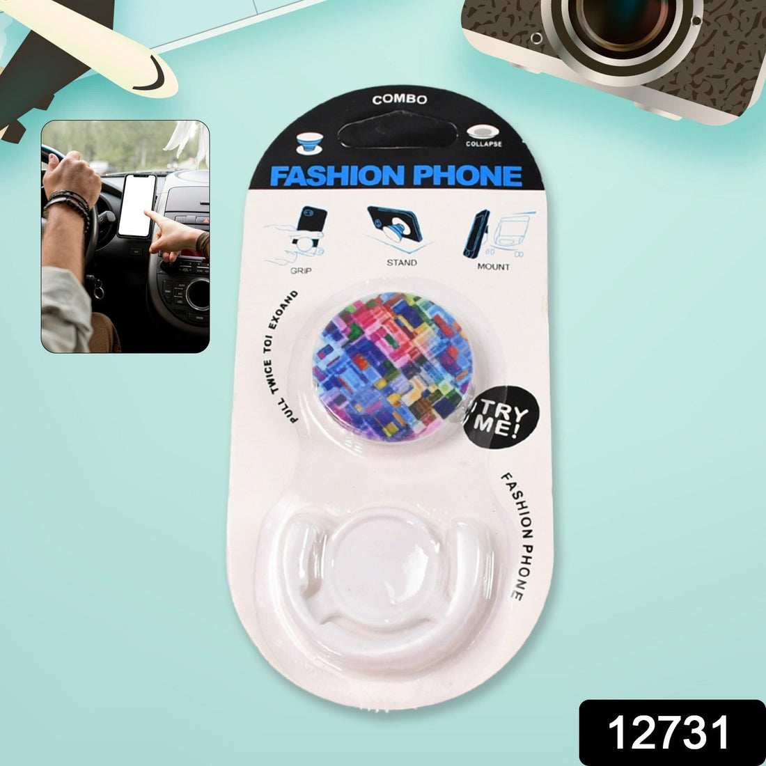 Fashion design pop up mobile phone grip holder smart phone bracket, Phone Stand & Grip with popclip car mount flowers pasley - Shopmania Wholesale