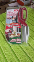2 in 1 Kitchen Knife Scissor with Spring Locking Hinge and Chopping Board (1 Pc / With Card Packing) - Shopmania Wholesale