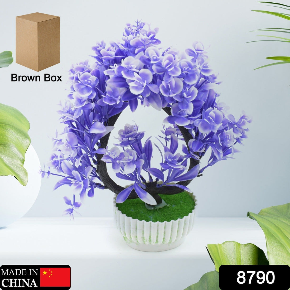 Wild Artificial Flower Plants with Cute Pot | Flower Plant for Home Office Decor | Tabletop and Desk Decoration | Artificial Flower for Balcony Indoor Decor, Plants for Living Room (1 Pc) your brand